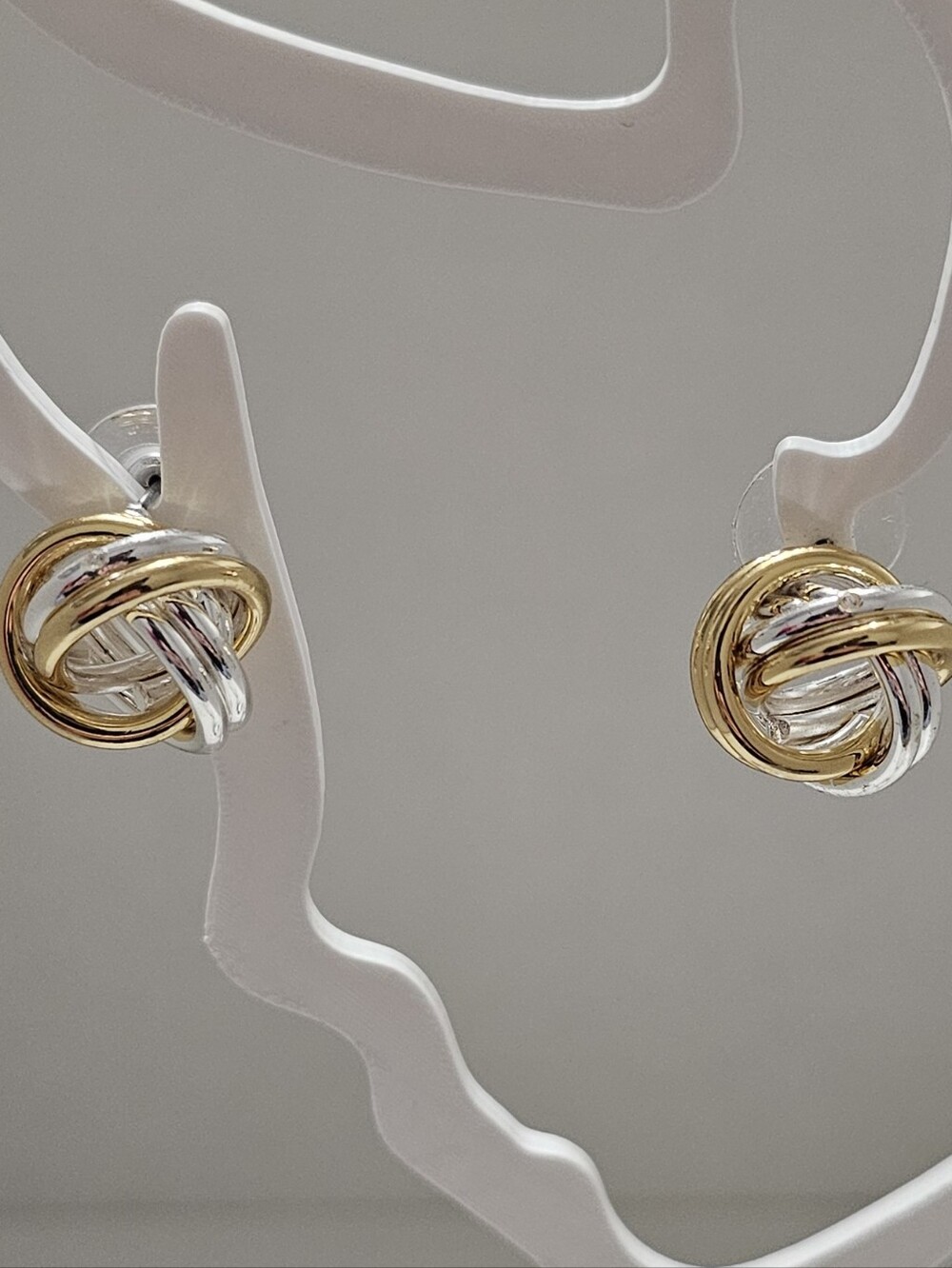 Talbots Two-Tone Interlocking Knot Stud Earrings – Gold & Silver Mixed Metal